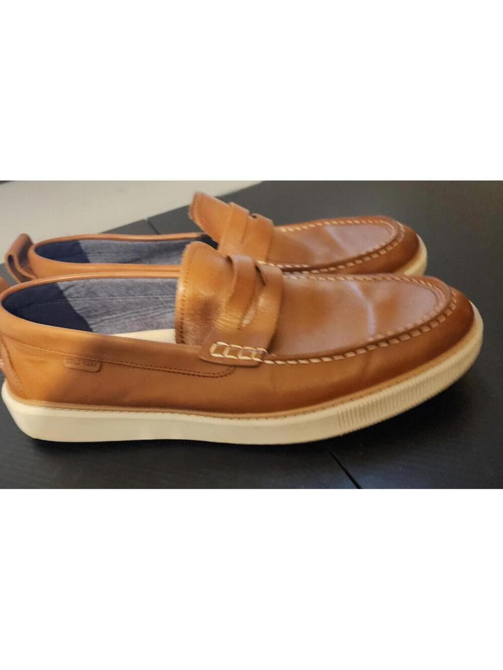 Cole Haan Nantucket Penny Loafers Tan Leather Men's 12M Cushion Comfort EUC